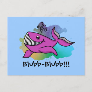 Happy Grinning Whale Postkarte