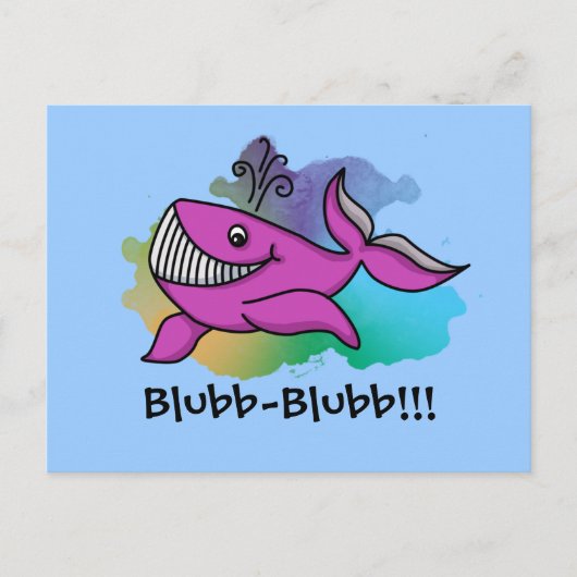 Happy Grinning Whale Postkarte (Vorderseite)