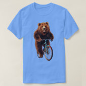 Happy Grizzly Bear Cycling, Mountain Bike Bicycle T-Shirt (Design vorne)