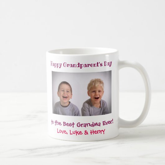 Happy Großeltern Tag Bestes Großmutter-Foto Kaffeetasse (Rechts)