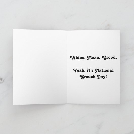 Happy Grouch Day Black störte Katze Grußkarte Karte (Innenseite)