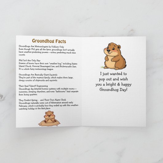 Happy Ground Hog Day! February 2nd Karte (Innenseite)