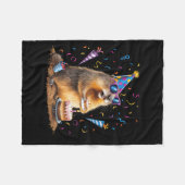 Happy Groundhog Day 12 Feb Ground Hog With Birthda Fleecedecke (Vorderseite (Horizontal))