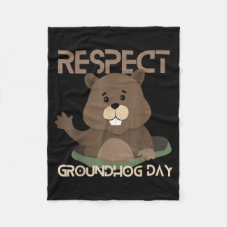 Happy Groundhog Day 2023 Lovers Costume Funny Grou Fleecedecke
