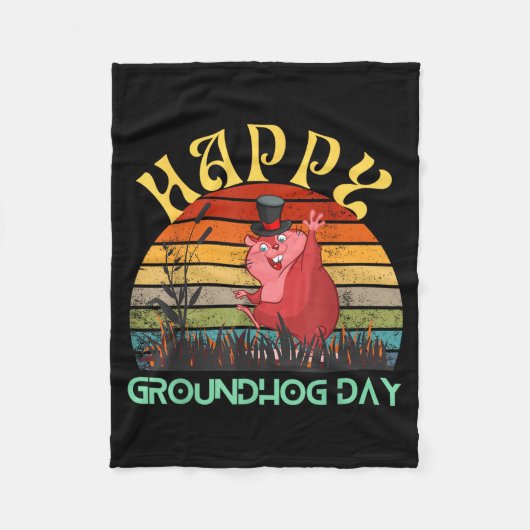 Happy Groundhog Day 2023 Lovers Costume Funny Grou Fleecedecke (Vorderseite)