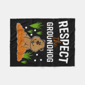 Happy Groundhog Day 2024 Family Funny Tees  Fleecedecke (Vorderseite (Horizontal))