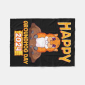 Happy Groundhog Day 2024 Woodchuck Weather Meteoro Fleecedecke (Vorderseite (Horizontal))
