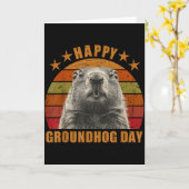 Happy Groundhog Day 2025 Decorations Humorous Retr Karte (Gelbe Blume)