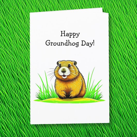 Happy Groundhog Day | 2. Februar Karte