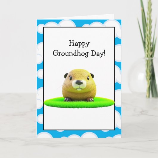 Happy Groundhog Day | 2. Februar Karte (Vorderseite)