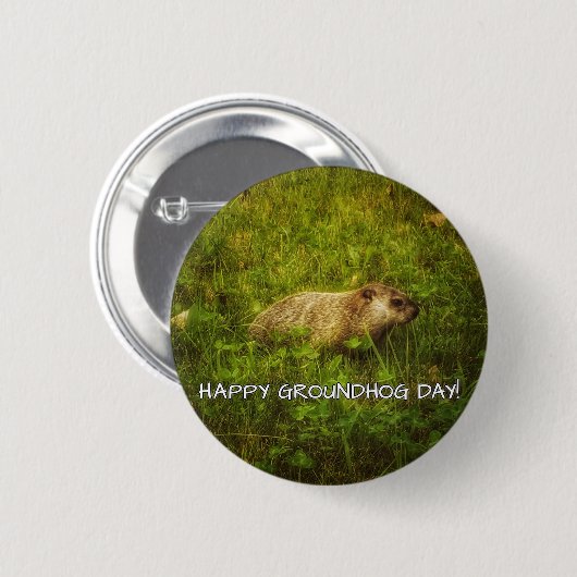 Happy Groundhog Day! Button (Vorne & Hinten)