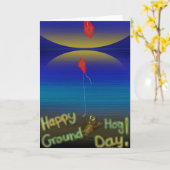 Happy Groundhog Day Card Karte (Gelbe Blume)