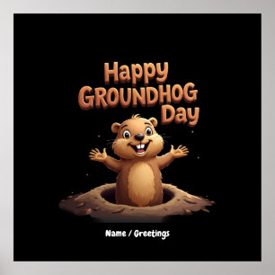 Happy Groundhog Day Celebrate mit Spaß, Spaß Poster