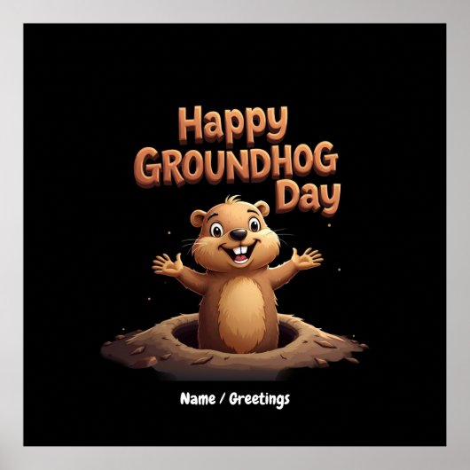 Happy Groundhog Day Celebrate mit Spaß, Spaß Poster (Vorne)