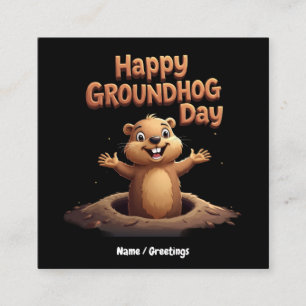 Happy Groundhog Day Celebrate mit Spaß, Spaß Quadratische Visitenkarte