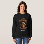 Happy Groundhog Day Celebrate mit Spaß, Spaß Sweatshirt (Vorne ganz)