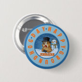 Happy Groundhog Day Custom Name Funny Button (Vorne & Hinten)
