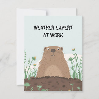Happy Groundhog Day Cute Colorful Woodchuck Feiertagskarte