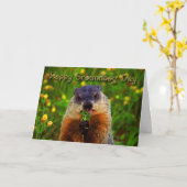 Happy Groundhog Day Eating Blume Karte (Gelbe Blume)