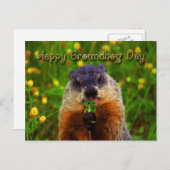 Happy Groundhog Day Eating Blume Postkarte (Vorne/Hinten)