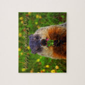 Happy Groundhog Day Eating Blume Puzzle (Vertikal)
