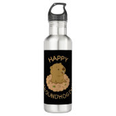 Happy Groundhog Day Edelstahlflasche (Vorderseite)