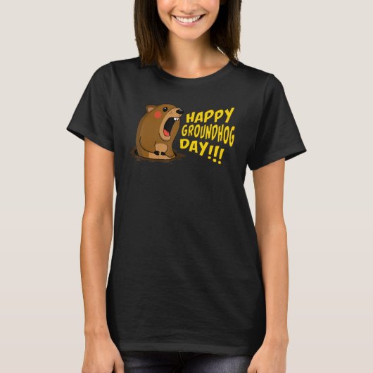 Happy Groundhog Day February 2nd, Cute Groundhog C T-Shirt (Vorderseite)