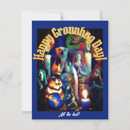 Happy Groundhog Day Feiertagskarte (Vorderseite)