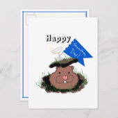 Happy Groundhog Day Feiertagspostkarte (Vorne/Hinten)