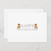 Happy Groundhog Day Feiertagspostkarte (Vorne/Hinten)