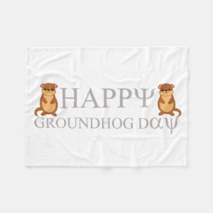 Happy Groundhog Day Fleecedecke