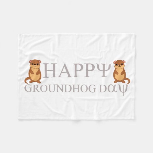 Happy Groundhog Day Fleecedecke (Vorderseite (Horizontal))
