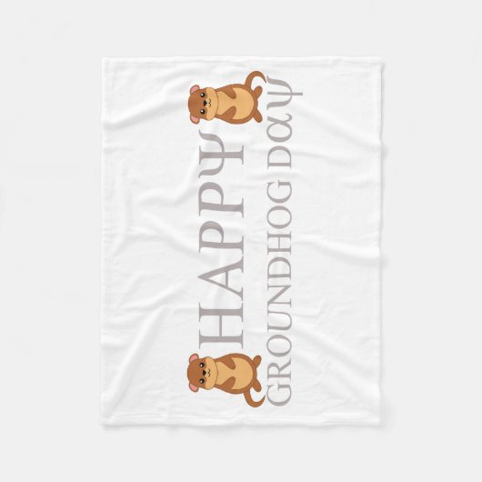 Happy Groundhog Day Fleecedecke (Vorderseite)