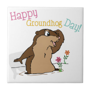 Happy Groundhog Day Fliese