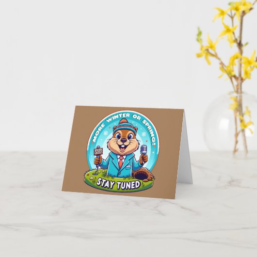 Happy Groundhog Day : Frühjahr- oder Winterbericht Karte (Gelbe Blume)