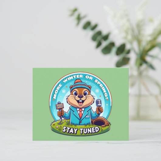 Happy Groundhog Day : Frühjahr- oder Winterbericht Postkarte (Stehend Vorderseite)