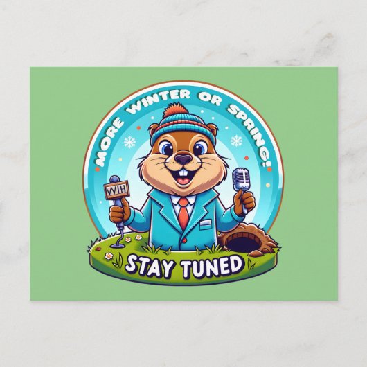 Happy Groundhog Day : Frühjahr- oder Winterbericht Postkarte (Vorderseite)
