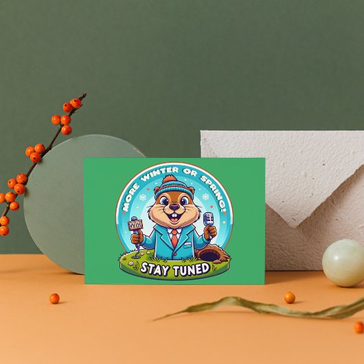 Happy Groundhog Day : Frühjahr- oder Winterbericht Postkarte