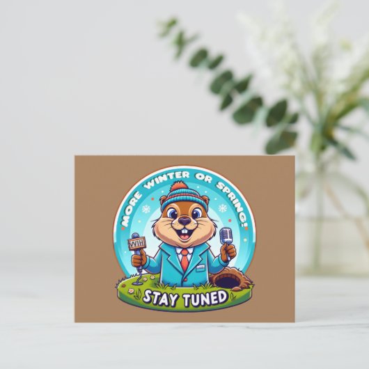 Happy Groundhog Day : Frühjahr- oder Winterbericht Postkarte (Stehend Vorderseite)