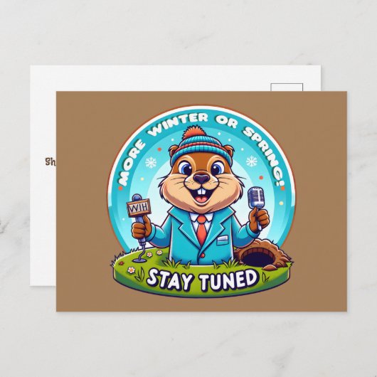 Happy Groundhog Day : Frühjahr- oder Winterbericht Postkarte (Vorne/Hinten)