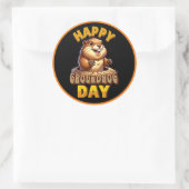 Happy Groundhog Day, Fun Februar Runder Aufkleber (Tasche)