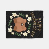 Happy Groundhog Day - Funny Celebration Fleecedecke (Vorderseite (Horizontal))