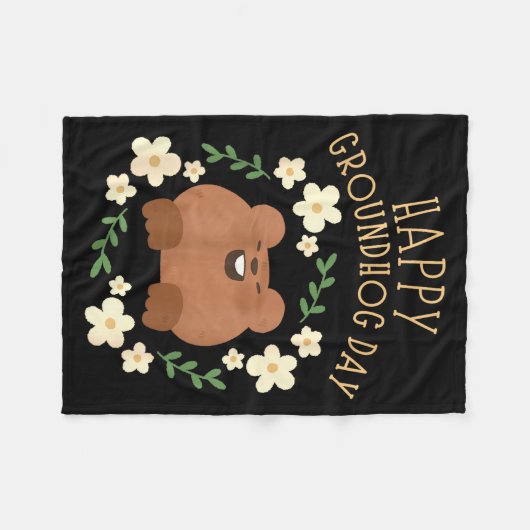Happy Groundhog Day - Funny Celebration Fleecedecke (Vorderseite (Horizontal))