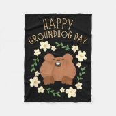 Happy Groundhog Day - Funny Celebration Fleecedecke (Vorderseite)