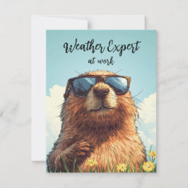 Happy Groundhog Day Funny Colorful Woodchuck  Feiertagskarte