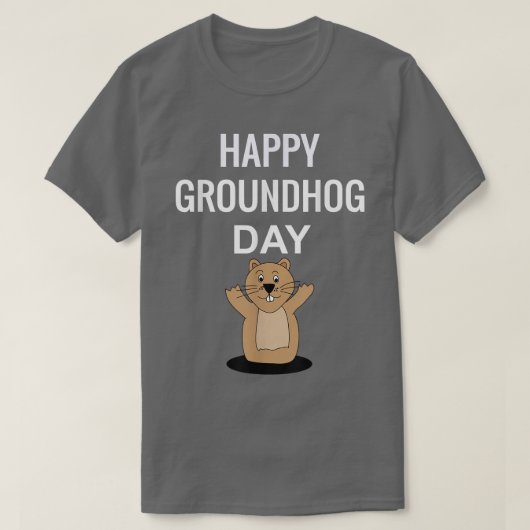 Happy Groundhog Day - Funny Groundhog Day Shirt (Design vorne)
