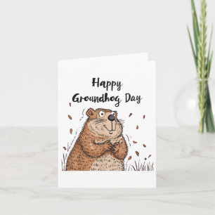 Happy Groundhog Day Funny Groundhog Holiday Men Wo Karte