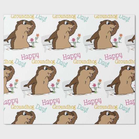 Happy Groundhog Day Geschenkpapier (Flach)