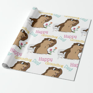 Happy Groundhog Day Geschenkpapier