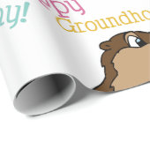 Happy Groundhog Day Geschenkpapier (Rolleneckpunkt)